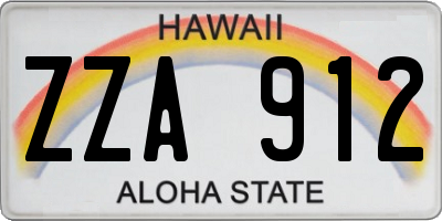 HI license plate ZZA912