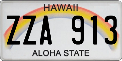 HI license plate ZZA913
