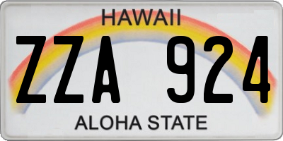 HI license plate ZZA924