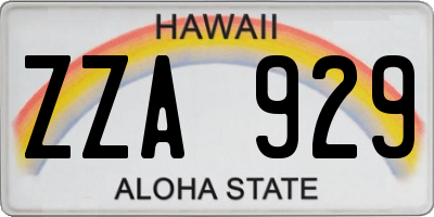 HI license plate ZZA929