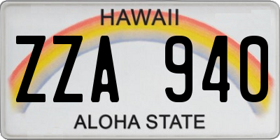 HI license plate ZZA940