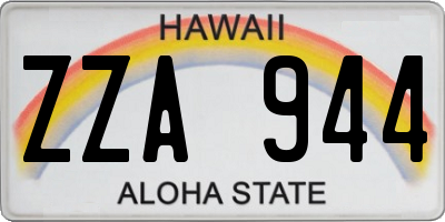 HI license plate ZZA944