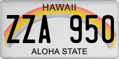 HI license plate ZZA950