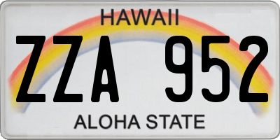 HI license plate ZZA952