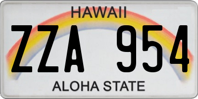 HI license plate ZZA954