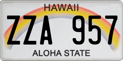 HI license plate ZZA957