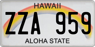 HI license plate ZZA959