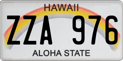 HI license plate ZZA976