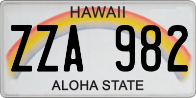 HI license plate ZZA982