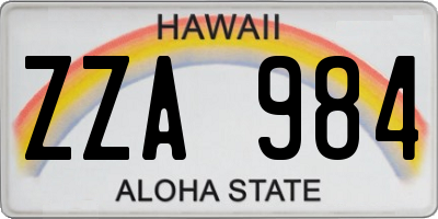 HI license plate ZZA984