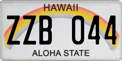 HI license plate ZZB044
