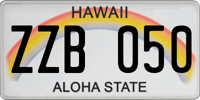 HI license plate ZZB050