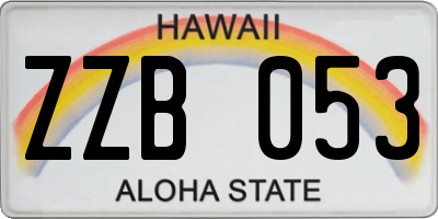 HI license plate ZZB053