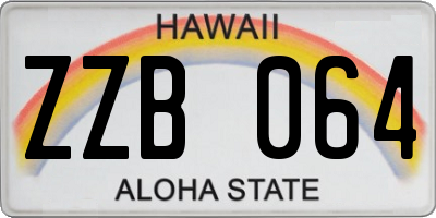 HI license plate ZZB064
