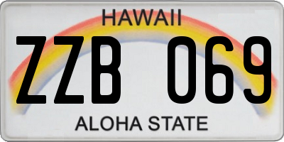 HI license plate ZZB069