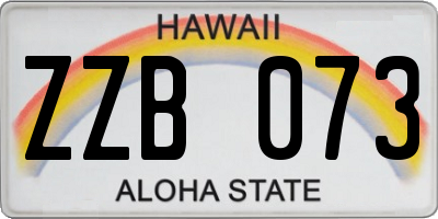 HI license plate ZZB073