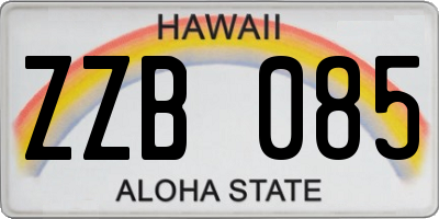 HI license plate ZZB085