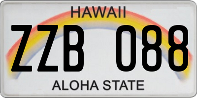 HI license plate ZZB088