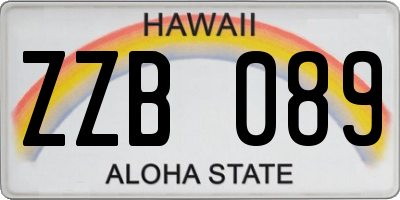 HI license plate ZZB089