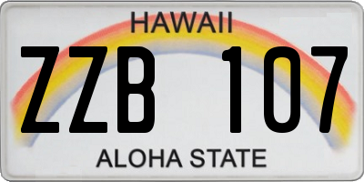 HI license plate ZZB107