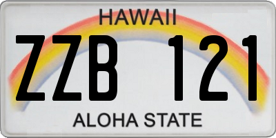 HI license plate ZZB121