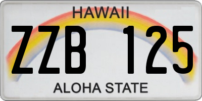 HI license plate ZZB125
