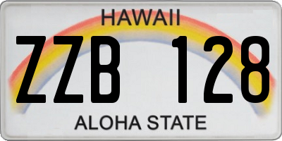 HI license plate ZZB128