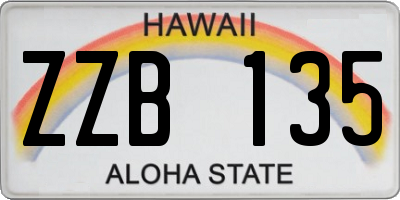 HI license plate ZZB135