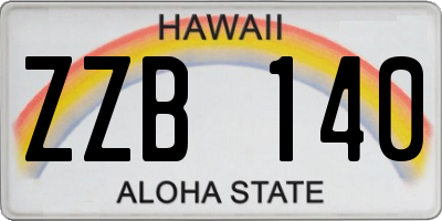 HI license plate ZZB140