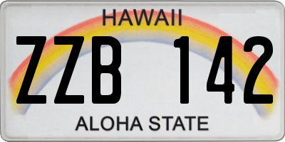 HI license plate ZZB142