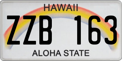 HI license plate ZZB163
