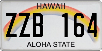 HI license plate ZZB164