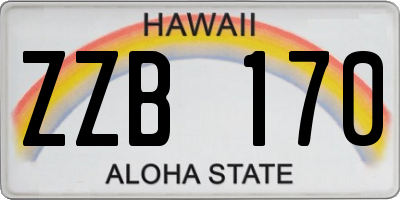 HI license plate ZZB170