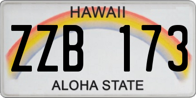 HI license plate ZZB173