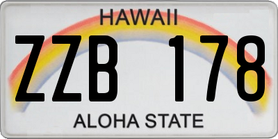 HI license plate ZZB178