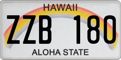 HI license plate ZZB180