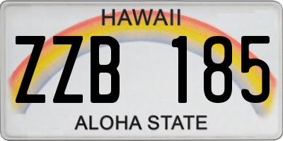 HI license plate ZZB185