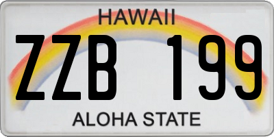 HI license plate ZZB199