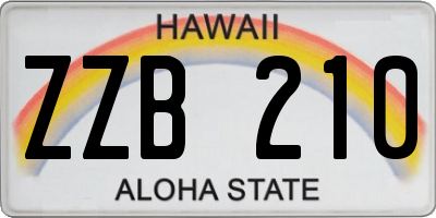 HI license plate ZZB210