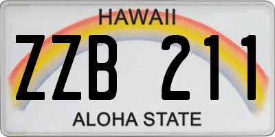 HI license plate ZZB211