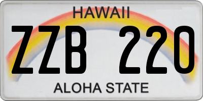 HI license plate ZZB220