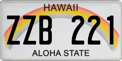 HI license plate ZZB221