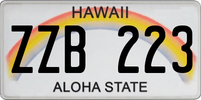 HI license plate ZZB223