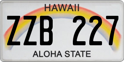 HI license plate ZZB227