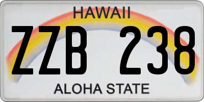 HI license plate ZZB238
