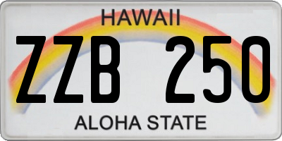 HI license plate ZZB250