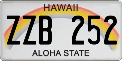 HI license plate ZZB252