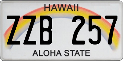 HI license plate ZZB257