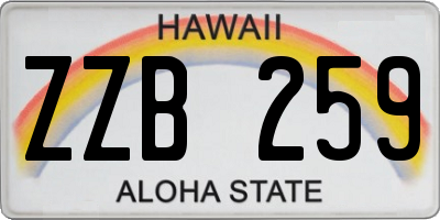 HI license plate ZZB259