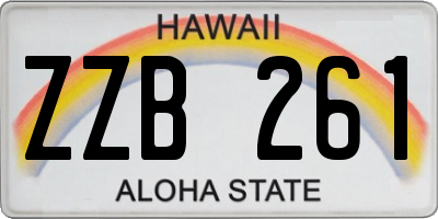 HI license plate ZZB261